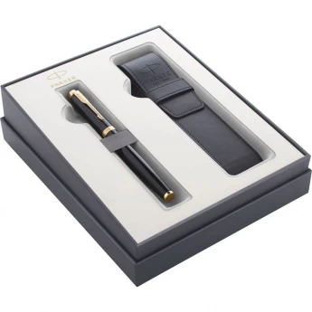 Набор PARKER IM CORE GIFT 20 BLACK перьевая ручка с позолотой и чехол